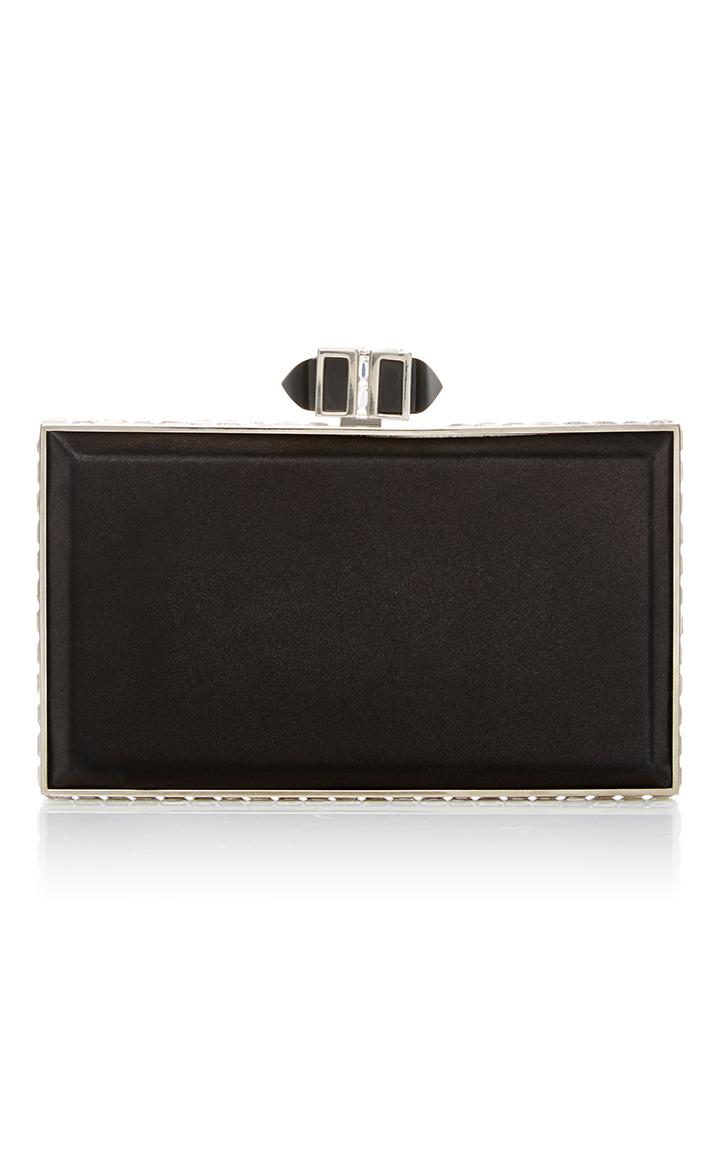Judith Leiber Couture Coffered Black Rectangle Clutch