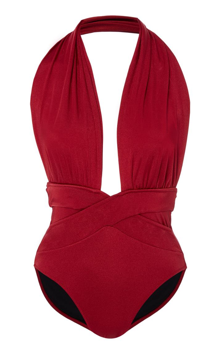 Oye Swimwear Roman Plunge One Piece Swimsuit