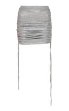 Mach & Mach Silver Sparkling Draped Skirt