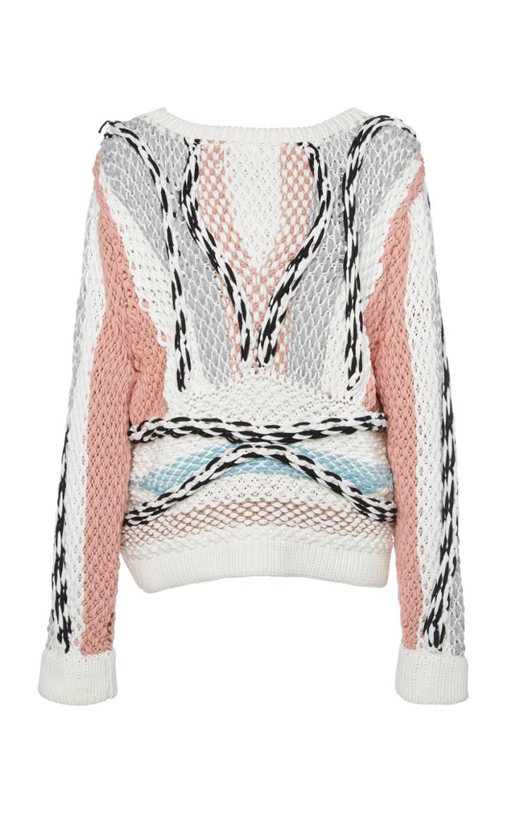 Peter Pilotto Boatneck Multicolored Cotton-blend Sweater