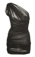Versace One-shoulder Ruched Chiffon Dress