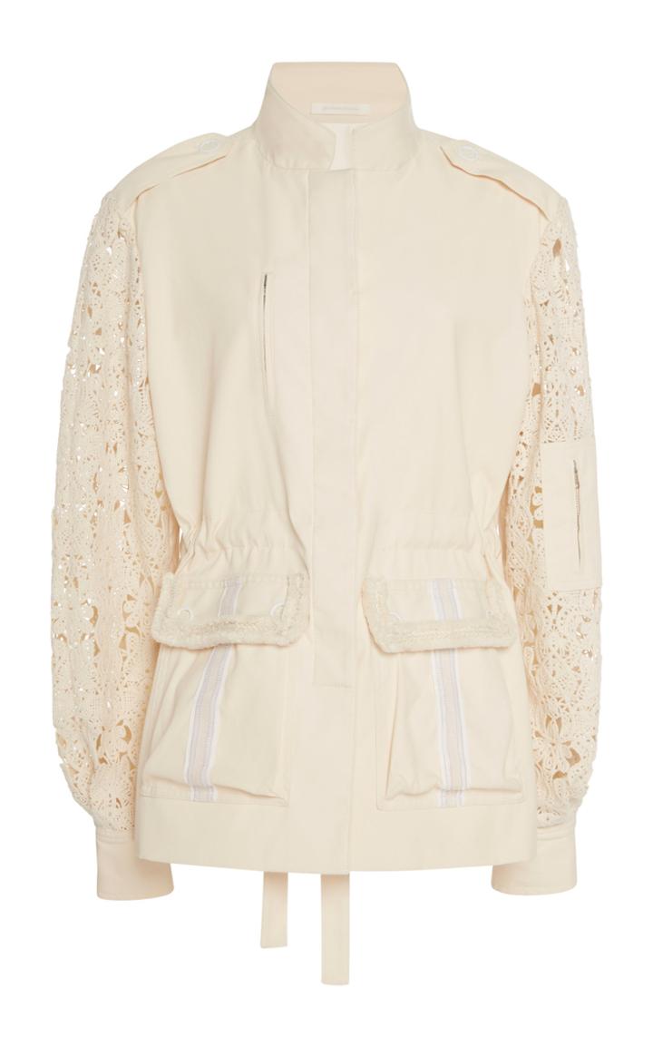 Jonathan Simkhai Mixed Trim Twill Utility Jacket
