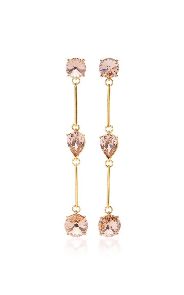 Oscar De La Renta Gold-tone And Crystal Earrings