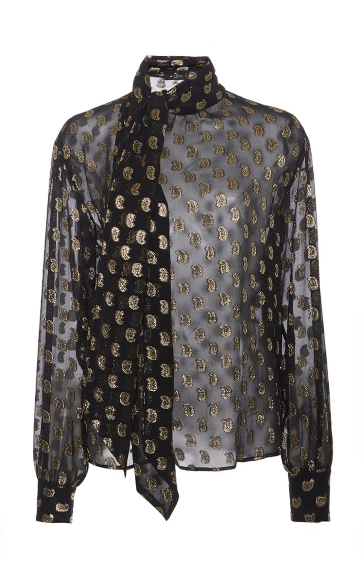 Moda Operandi Etro Printed Pussy-bow Silk Blouse