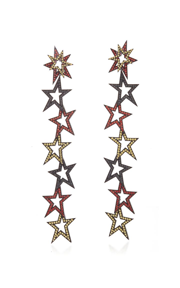 Lynn Ban Jewelry Staggered Stardust Chandelier Earrings
