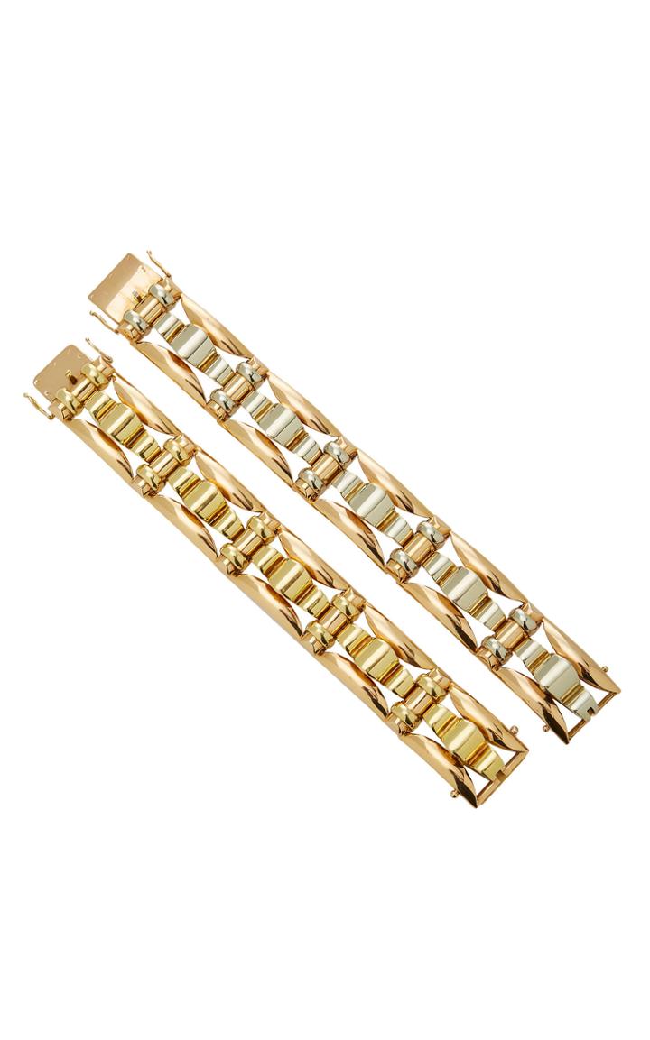 Fred Leighton One-of-a-kind Set Of 2 Retro 18k Two-tone Bracelet