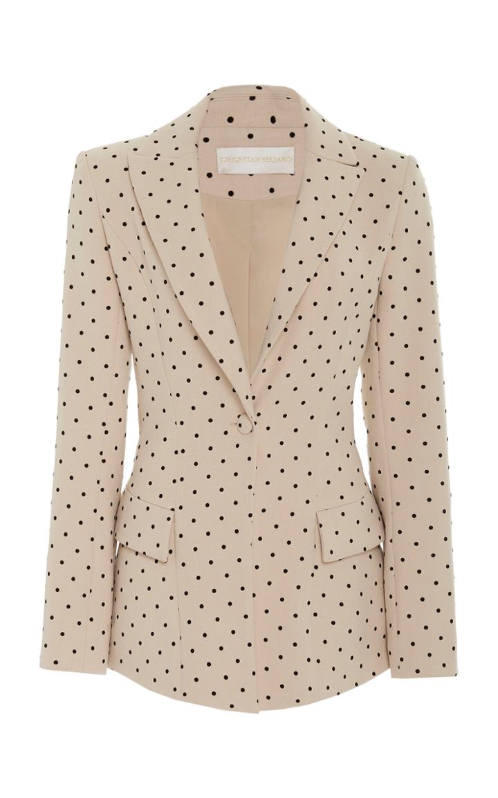 Christian Siriano Small Polka Dot Single Button Blazer