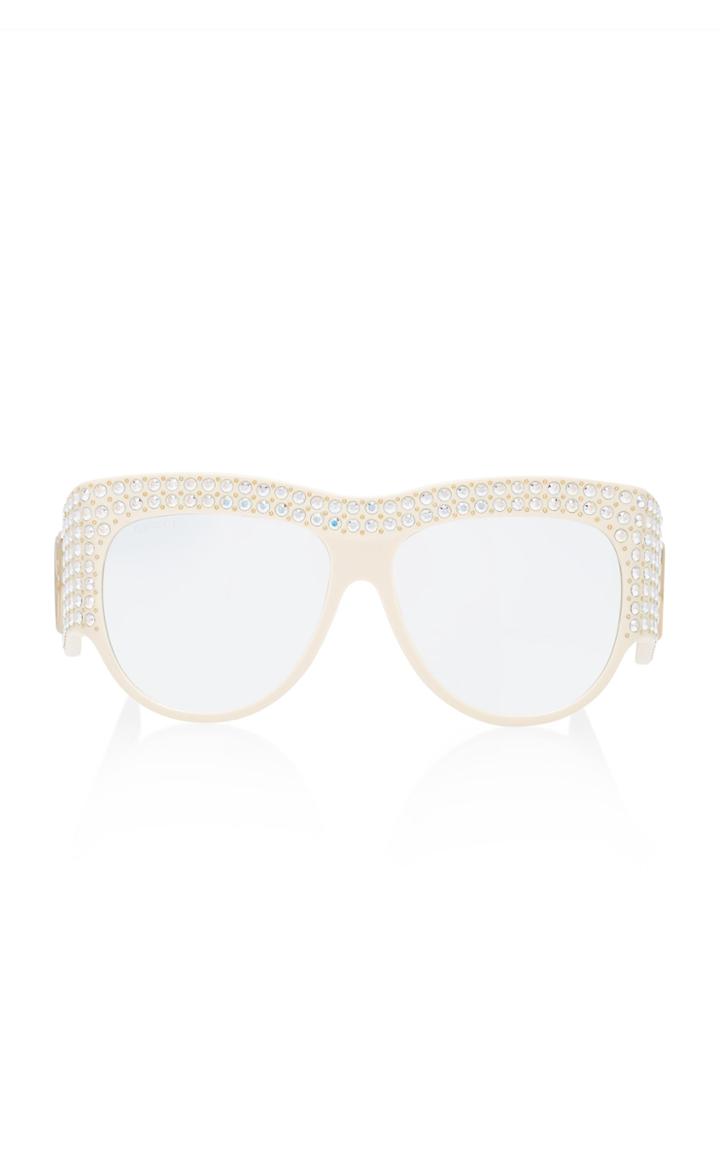 Gucci Crystal-embellished D-frame Acetate Sunglasses