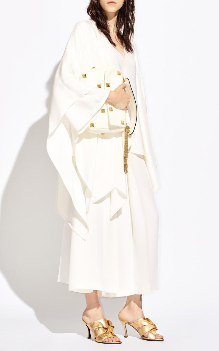 Moda Operandi Valentino Pleated Crepe Cropped Wide-leg Trousers