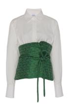 Rosie Assoulin Patterned Cotton-poplin Obi Shirt