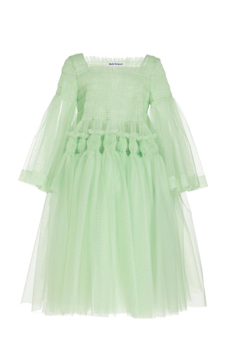 Molly Goddard Pearl Ruffle Chiffon Dress