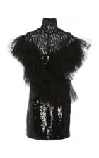16arlington Ruched Tulle And Sequin Mini Dress