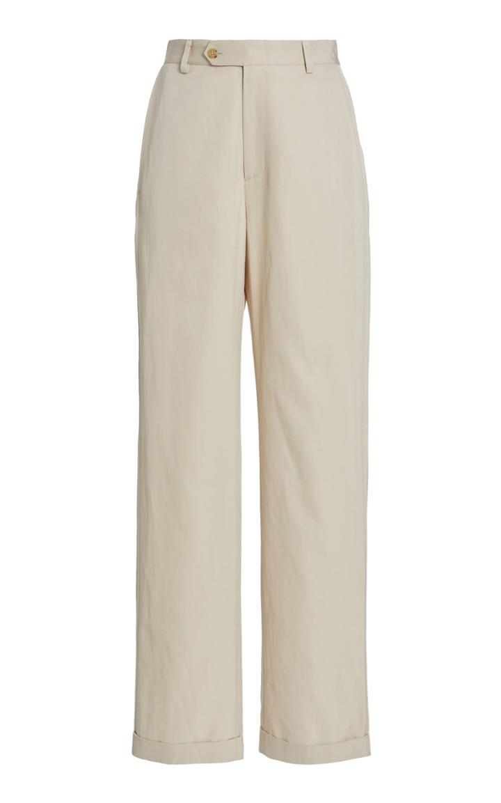 Moda Operandi Deveaux Jenna Twill Straight-leg Pants