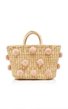 Nannacay Joana Pompom-embellished Woven Straw Tote