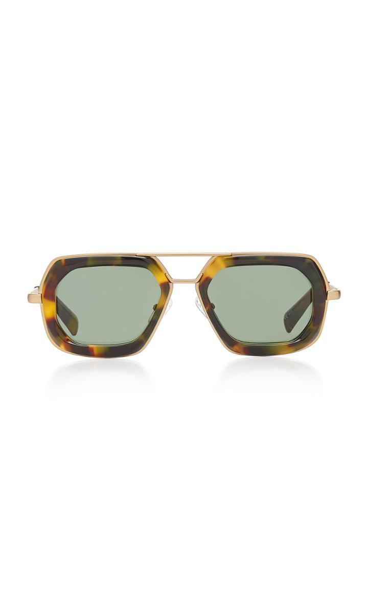 Dries Van Noten Oversized Acetate Aviator-style Sunglasses