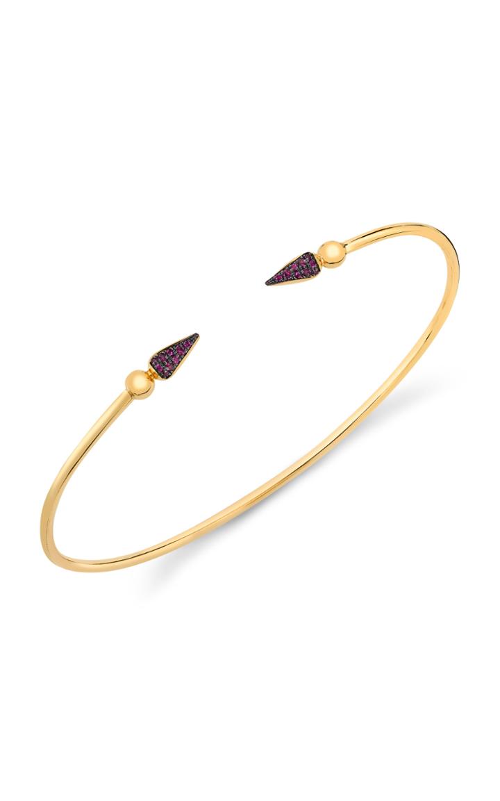 Moda Operandi Sarah Hendler 18k Yellow Gold Ruby Pave Spear Tip Bangle