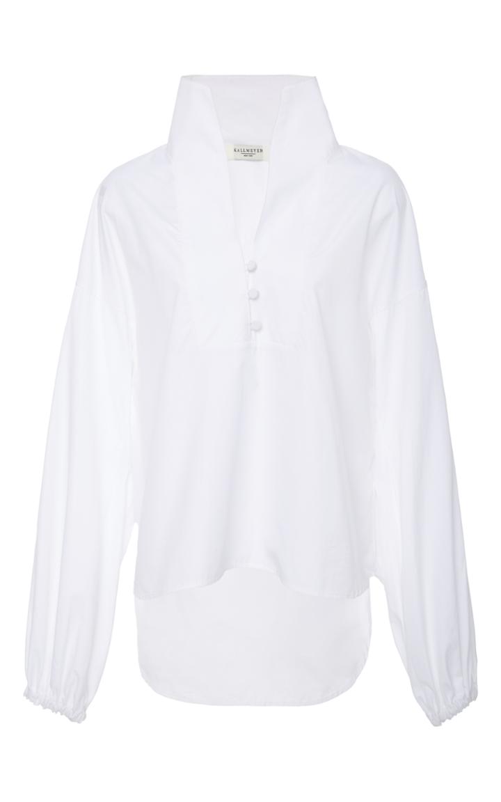Kallmeyer Balloon Sleeve Collared Blouse