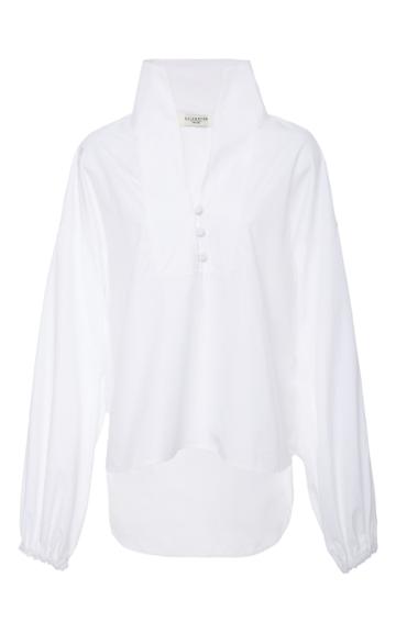 Kallmeyer Balloon Sleeve Collared Blouse