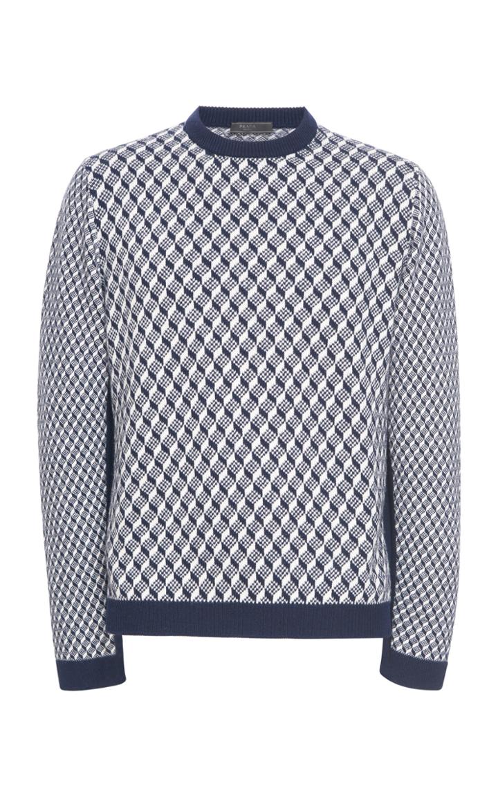 Prada Geometric-print Cashmere Sweater
