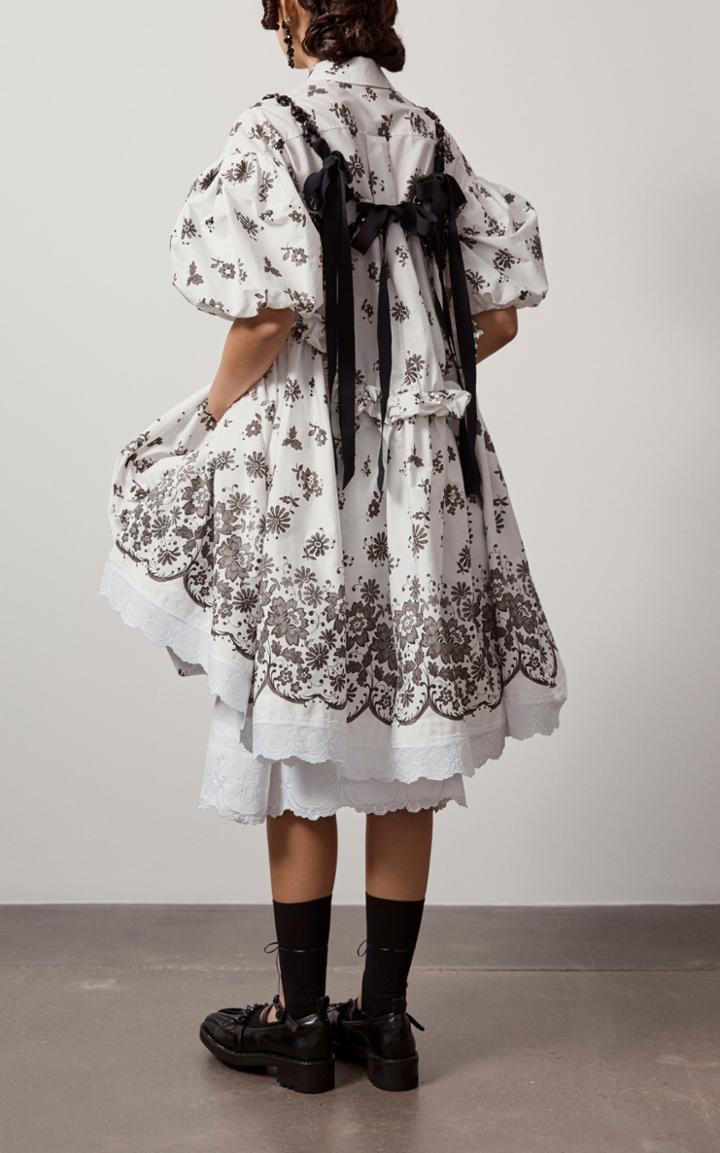 Moda Operandi Simone Rocha A-line Bow Cotton Skirt