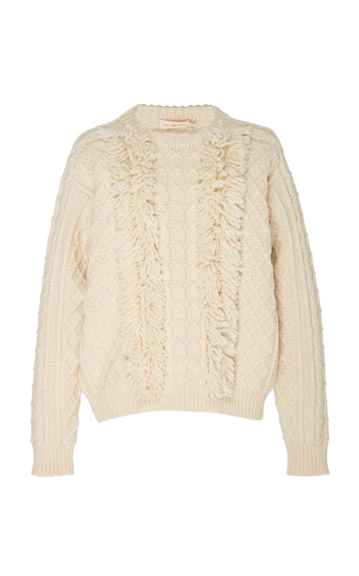 Tory Burch Wool Fringe Sweater