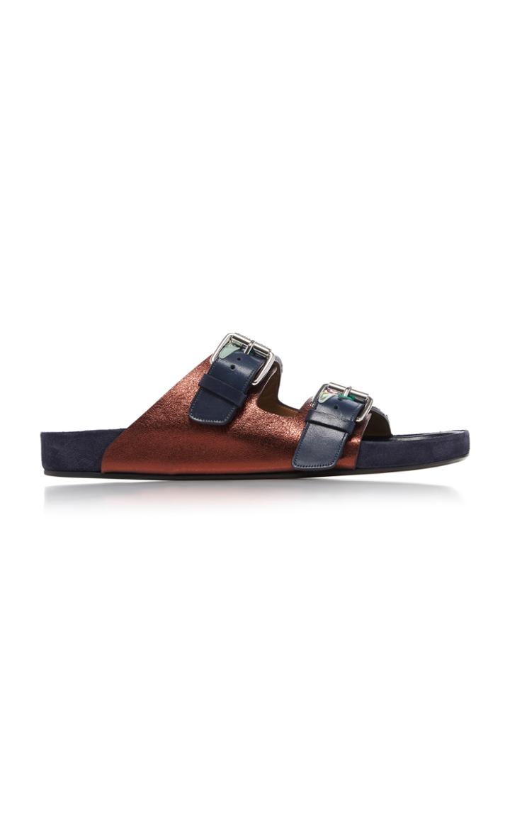 Isabel Marant Lenska Metallic Leather Sandals