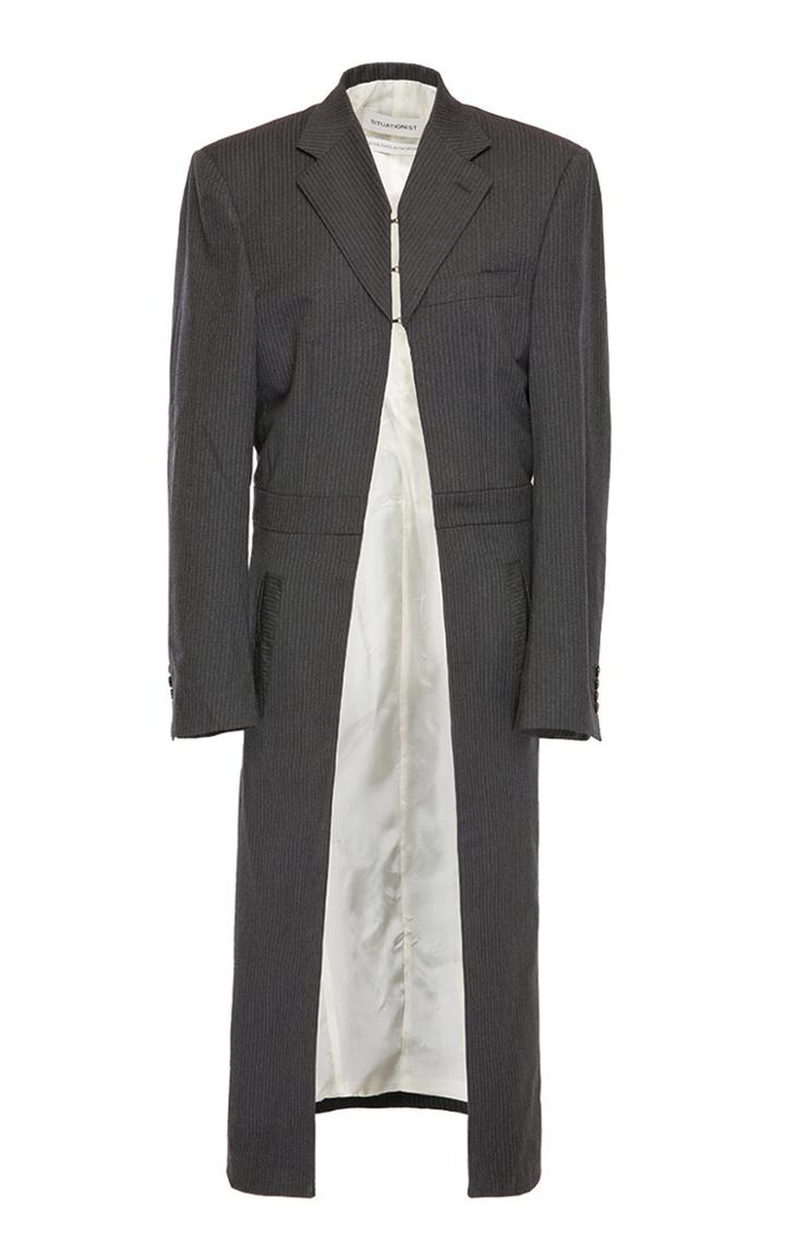 Situationist Classic Striped Wool Coat