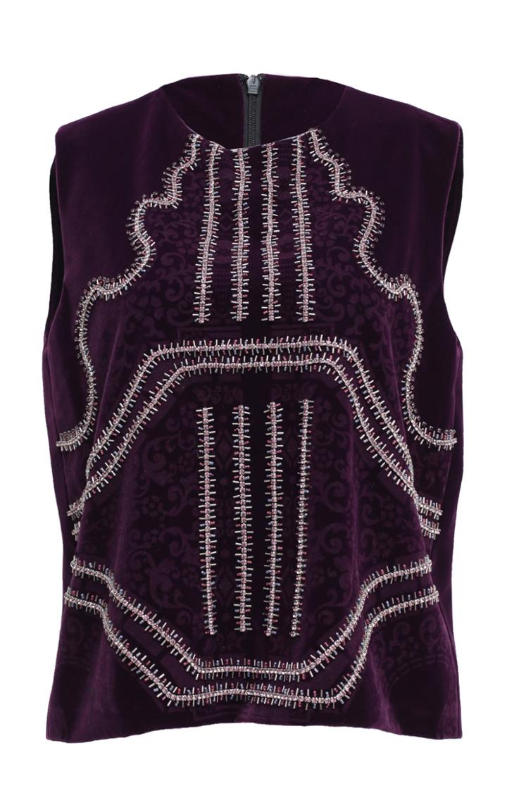 Saptodjojokartiko Louvre Embroidered Velvet Top