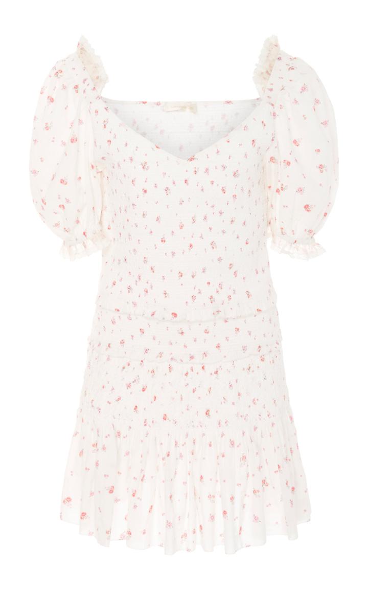 Loveshackfancy Tina Smocked Floral Cotton Mini Dress