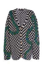 The Elder Statesman Check Braided Cashmere Cardigan