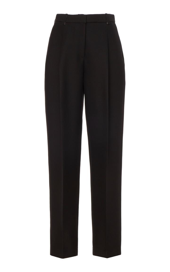 Rosetta Getty Pleated Wool-blend Straight-leg Trousers