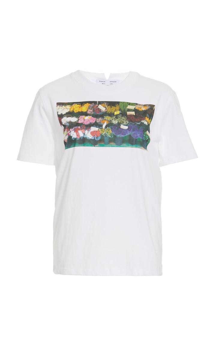 Moda Operandi Proenza Schouler Pswl Jersey Ps Ny Print Short Sleeve Tshirt Size: S