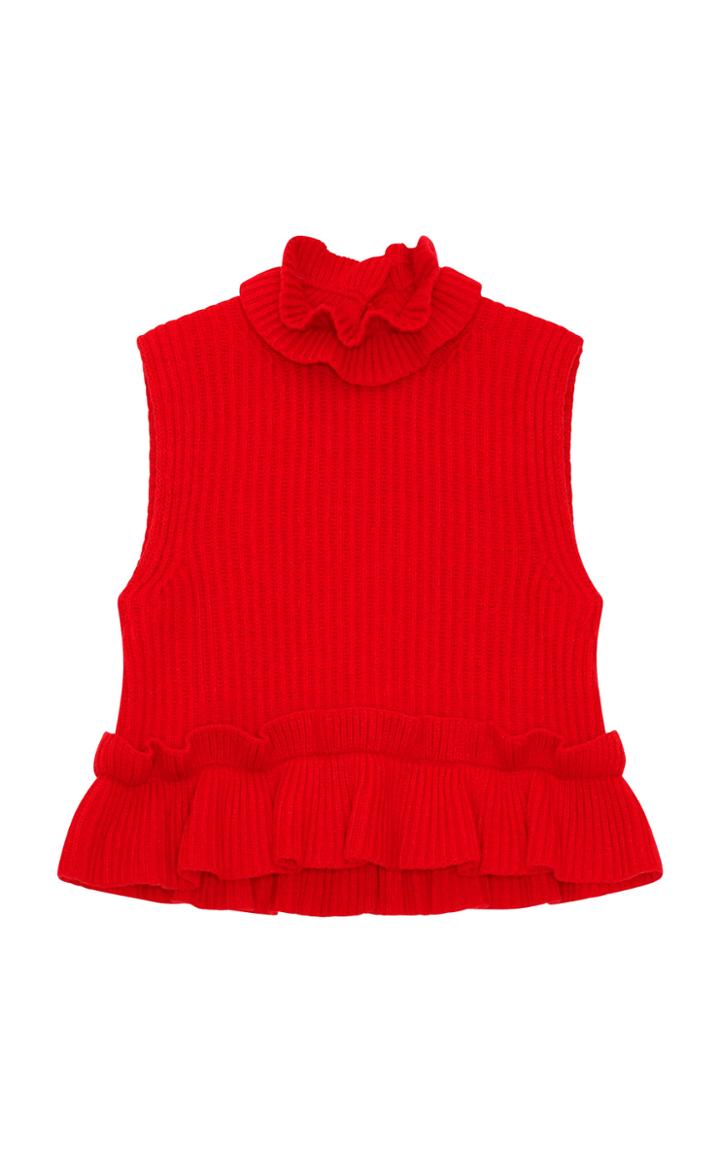 Moda Operandi Ganni Rib Knit Cropped Sleeveless Top