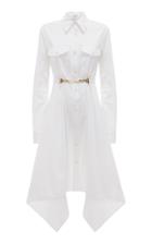 Jw Anderson Embellished Asymmetric Cotton-poplin Midi Dress
