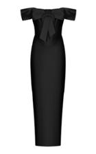 Moda Operandi Rasario Bow-detailed Satin Off-the-shoulder Midi Dress