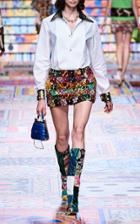 Moda Operandi Dolce & Gabbana Hand-embroidered Brocade Mini Skirt