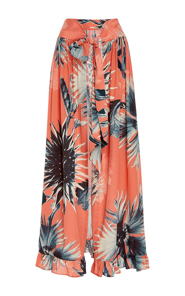 Adriana Degreas Flower Print Maxi Skirt