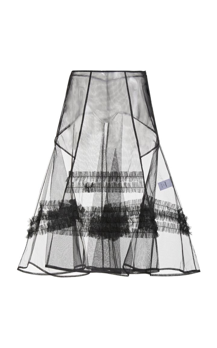 Molly Goddard Alva Ruffled Tulle Midi Skirt