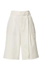 Vince Belted Cotton-blend Bermuda Shorts