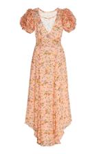 Moda Operandi Loveshackfancy Clemence Silk Floral Puff Sleeve Dress Size: 00