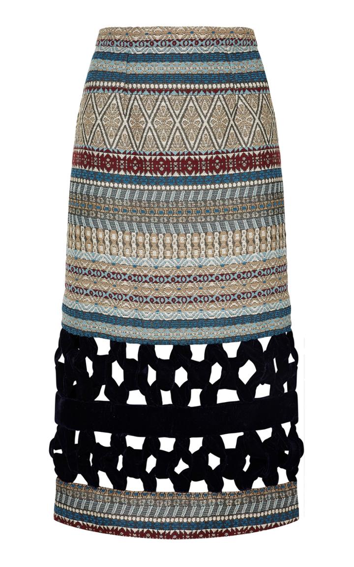 Razan Alazzouni Tribal Print Midi Skirt