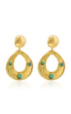 Sylvia Toledano Thalita 22k Gold-plated Brass Malachite Earrings