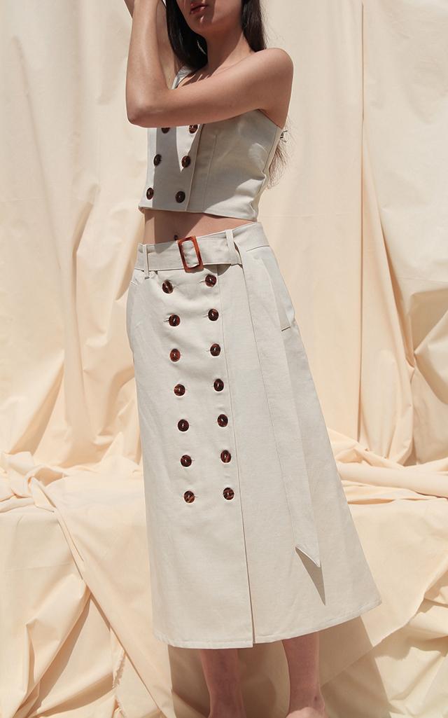 Albus Lumen Monica Belted Midi Skirt
