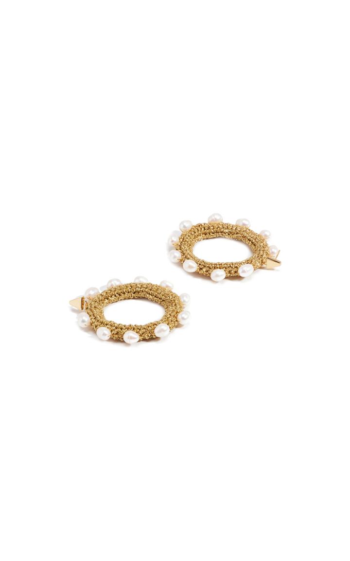 Lucy Folk Pearl Diver Hoop Earrings