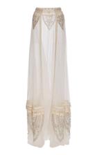 Cucculelli Shaheen Pearl Paisley Detachable Embroidered Tulle Maxi Skirt