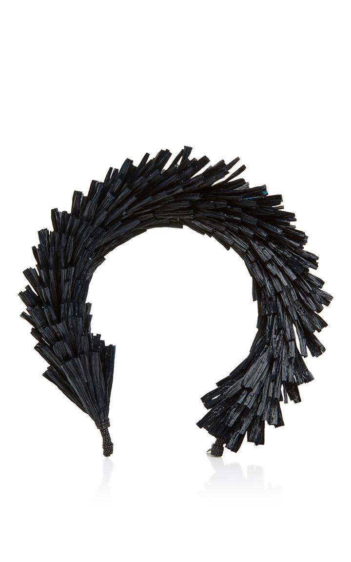 Gigi Burris Black Raffia Headband