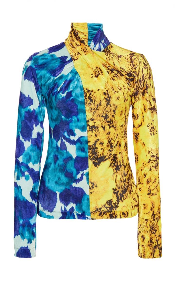Richard Quinn Sunflower Two Toned Moire Twisted Top