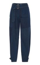 Jw Anderson High-waisted Fold-front Denim Trousers