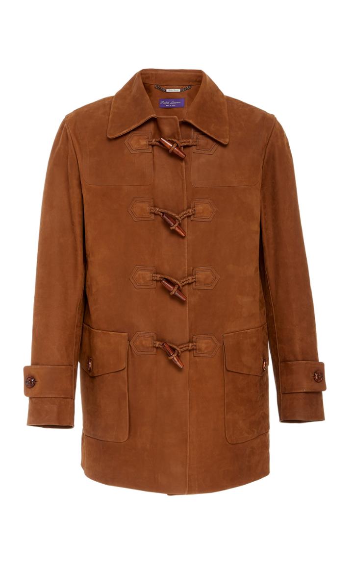 Ralph Lauren Douglas Suede Woven Toggle Coat