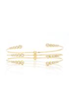 Mizuki 14k Three Row Diamond Cuff Bracelet